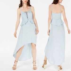 Guess Chambray Denim High Low Peplum Dress Small